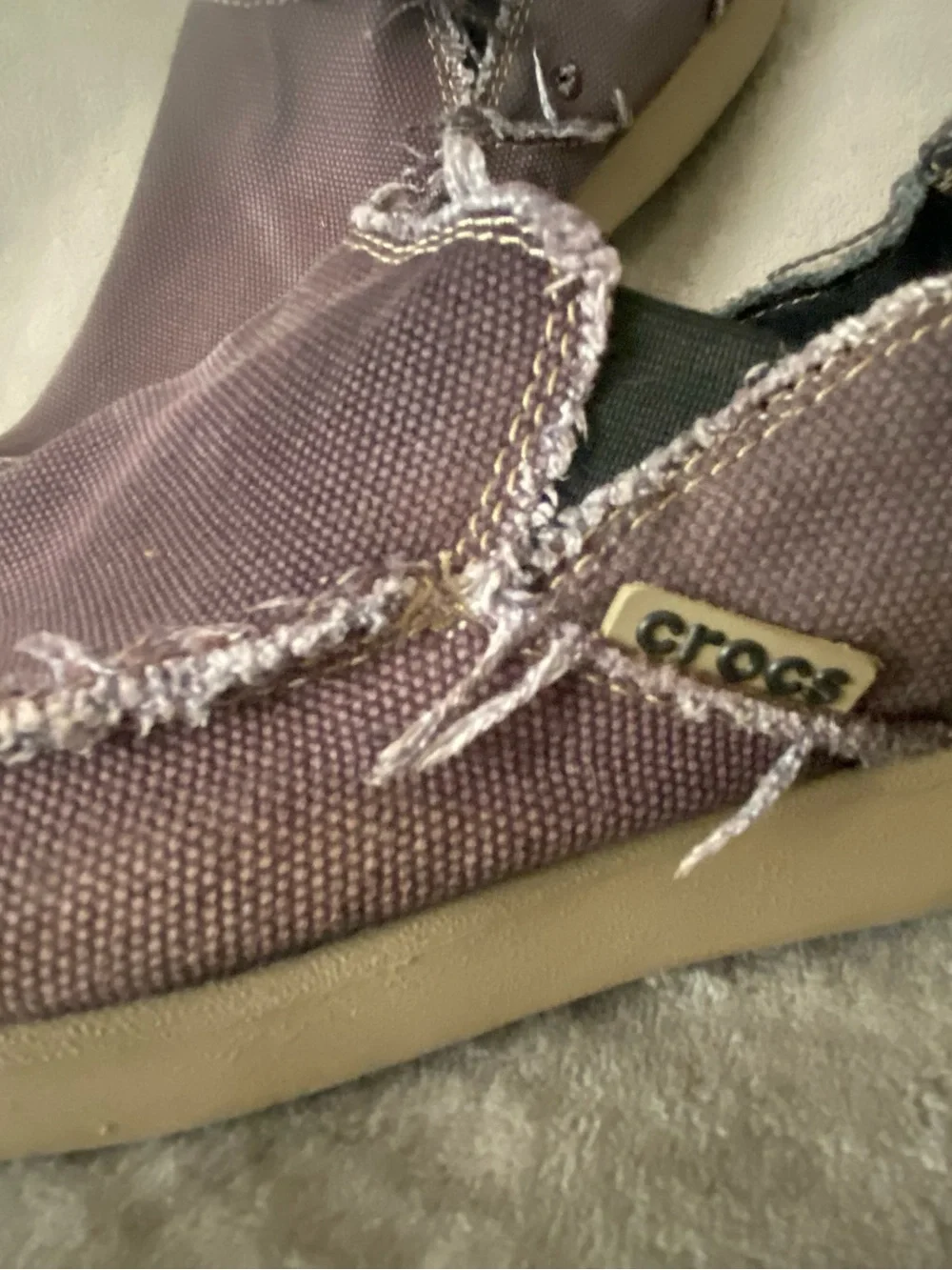 Crocs Slip-On Canvas Shoes in navy.